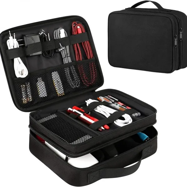 Electronics Organizer Travel Case, Water Resistant Cable Organizer Bag