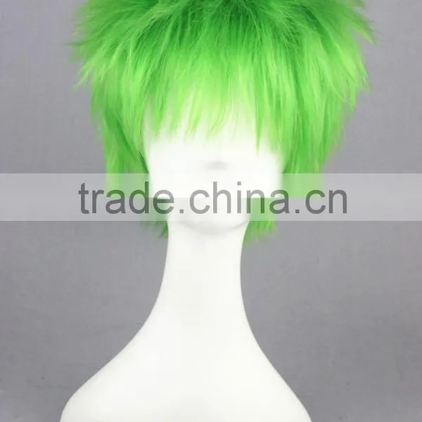 High Quality 35cm Short Straight Sabaku Kosuke Ueki Green Mixed Synthetic Anime Wig Cosplay Hair Wig Party Wig photo-2