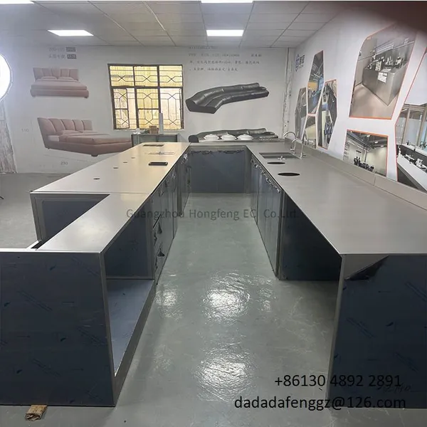 DADADAFENG Brushed Stainless Steel Coffee Shop Cashier Counter Reception Desk