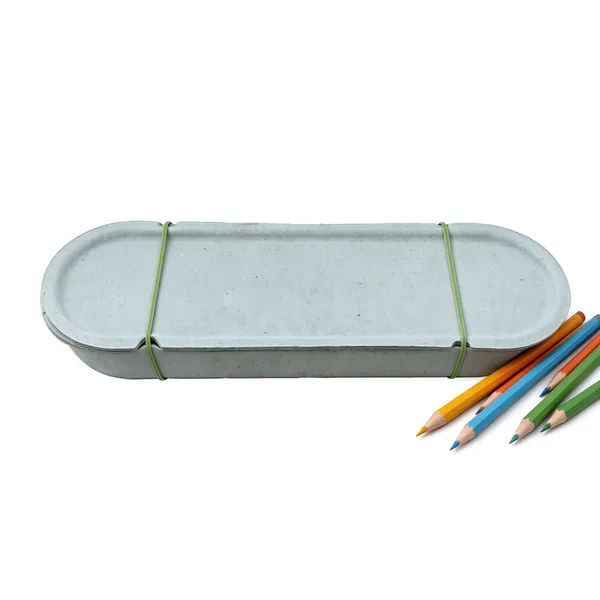 Molded Pulp Pen Box With Belt Tie Compostable Pencil Case for Office Supply Storage