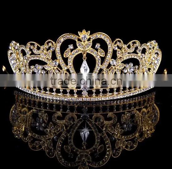 Bridal Crystal Rhinestone Wholesale Gold Sliver Crown Wedding Jewelry photo-4