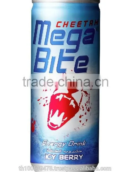 Cheetah Mega Bite Carbonated Energy Drink ( Icy Berry )
