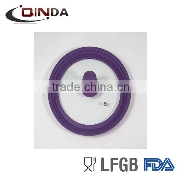 LFGB Approved Colorful Silicone Glass Lid With Knob photo-2