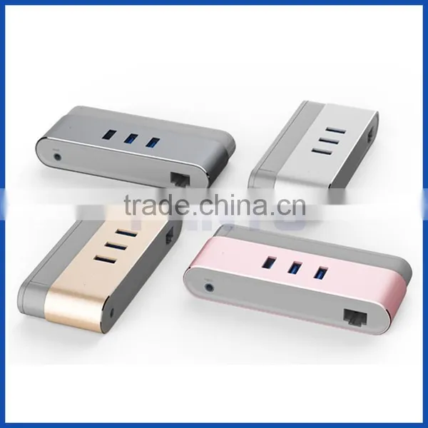 USB 3.0 to 3 Ports USB 3.0 Hub With RJ45 10/100/1000Mbps Gigabit Lan Adapter photo-6