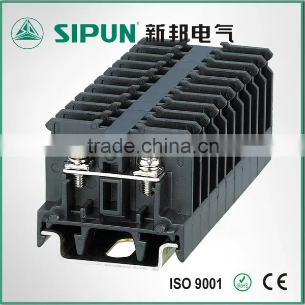 SN-10W AWG 22-16 Barrier Black Din Rail Terminal Block Supplier's Choice