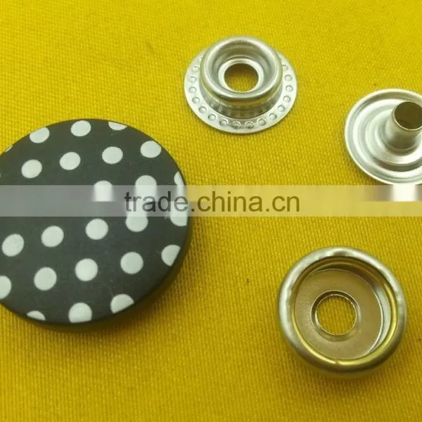 23mm Nylon Cap With White Dot Printed Snap Press Button For Jackets -- PA2179 photo-4