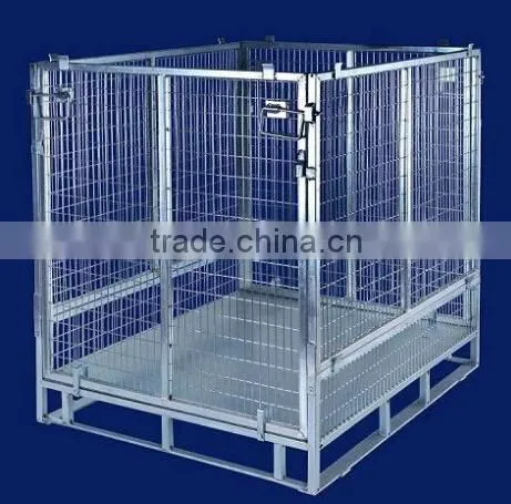 Metal Folding Storage Cage Wire Mesh Container for Warehouse photo-5