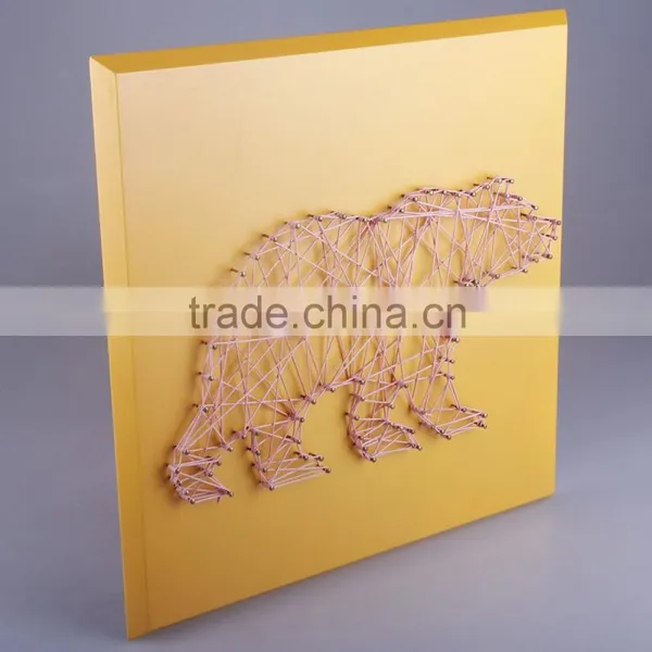 Hand-made Wooden String Wall Art With the Bear Shaped Design for Home Decoration photo-3