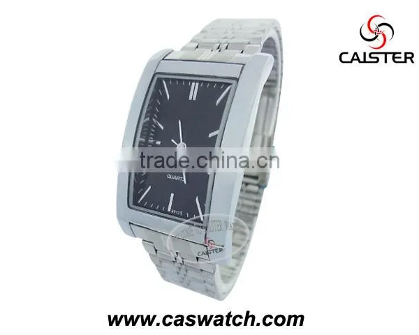 Branded Rectangle Shape Couple Metal Watch Best Finished Silver Watch for Pair photo-3