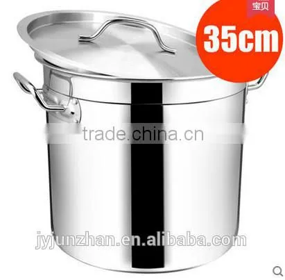Induction Bottom Double Ears Stainless Steel Restaurant Commercial Cooking Pots for Sale photo-3