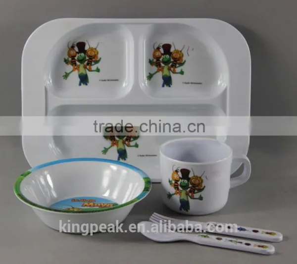 2016 Hot Sale melamine dinner bowls and plate set/Flatware Bowl Plate Tumbler/Kids serving tray set/Best Baby kids dinnerware