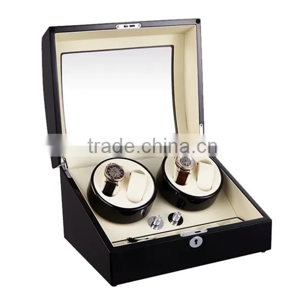 Custom High End 4 Slot Volta Personalized Glossy Wood Watch Winder Box photo-4