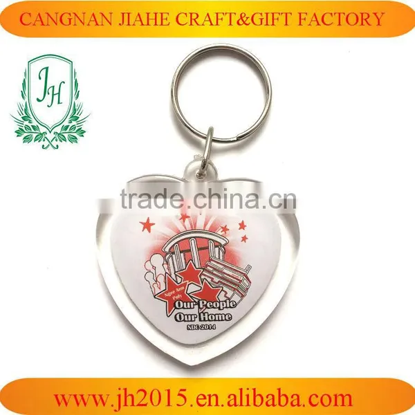 Blank Acrylic Key Chains Insert Photo Plastic Love Shape Keyrings