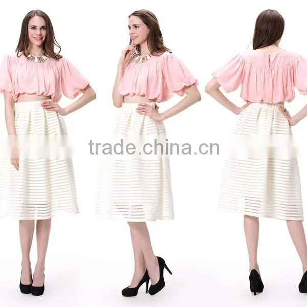 Puff Sleeve Fancy Skirt Top Designs 2016 Latest Top Designs for Women photo-6