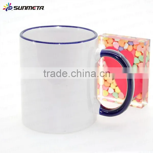 Sunmeta Cheap Sale 11oz Rim and Handle Color Blank Heat Press Mug, Sublimation Ceramic Mug Quality Choice photo-5