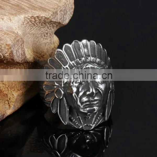2016 Hot Selling Old Fashiones 316L Stainless Steel Indian Ring for Souvenir photo-3