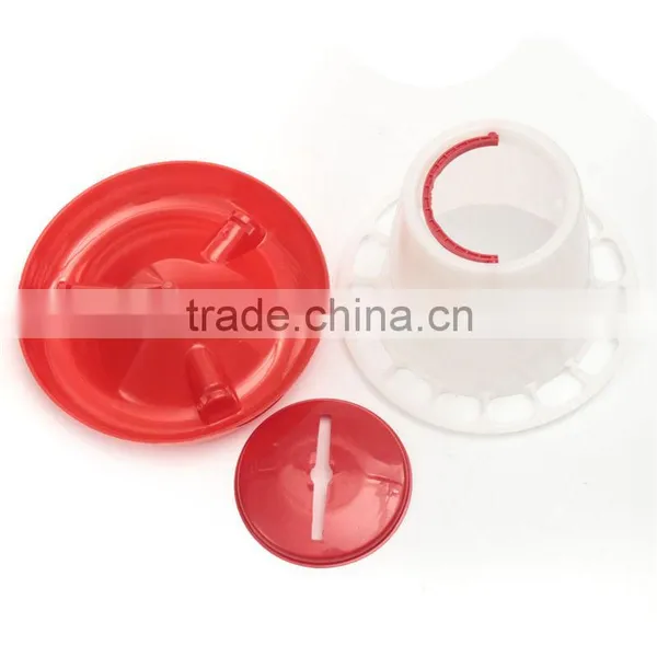 Hot Sale Plastic 16x9.5x18.5cm 1.5kg White+Red Plastic Feeder Baby Chicken Chicks Hen Poultry Feeder Lid Handle photo-6