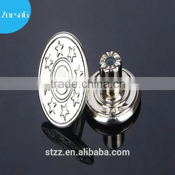 17mm Jeans Buttons and Rivets Shank Jeans Button Metal Buttons for Jeans