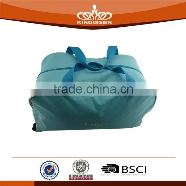 China Wholesale Light Blue 600D Trolley Luggage Bag photo-5