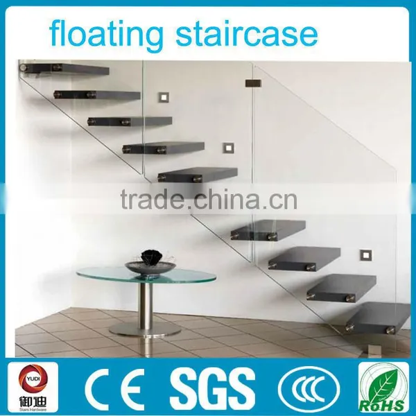 Modern Indoor Customized Wooden Floating LED Stairs/staircase/stair photo-2