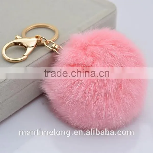 Rabbit Fur Ball Keychain Rabbit Tail Keychain Rabbit Fur Key Chain photo-4