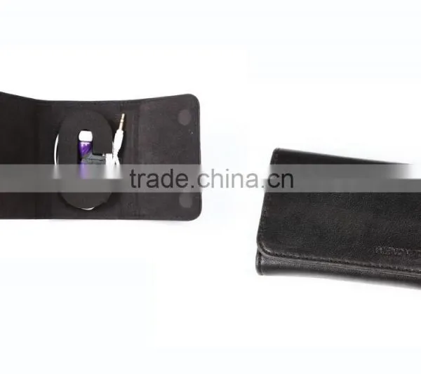 Headphone Earphone Winding Wire Accessories , Purpose Zipper PU & EVA Case Pouch photo-2