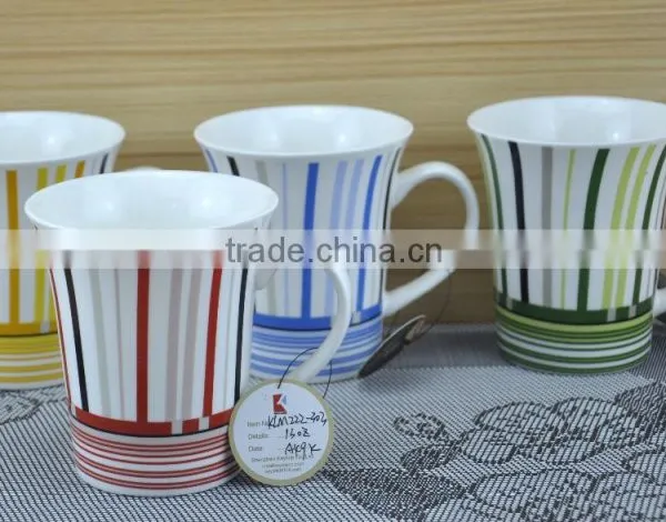 11OZ Leaf Design Full Decal Print Coffee Cups, Shiny Surface New Bone China Mug, KL8009-332 photo-5