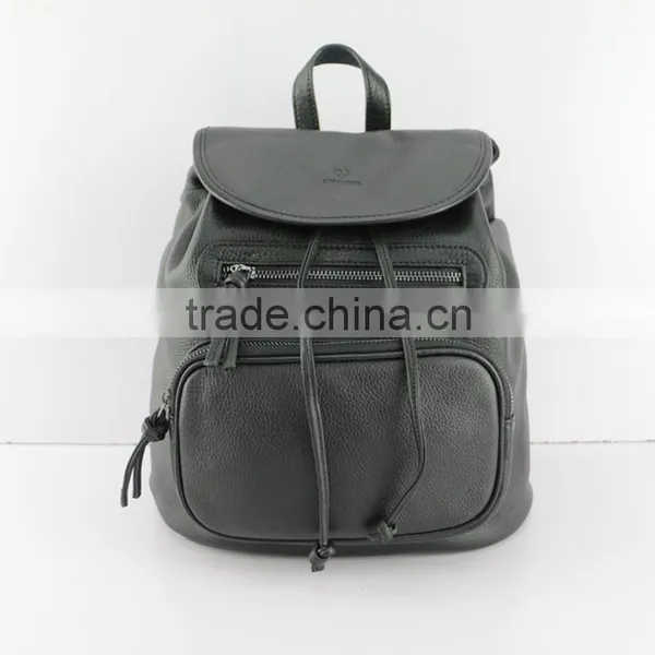 Wholesale trendy ladies small size soft leather drawstring backpack