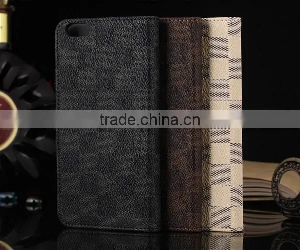 2014 Vertical Black Cell Phone Leather Case for Iphone 6 Plus