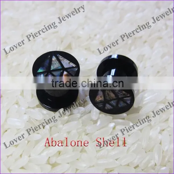Abalone Shell Design High Polish UV Acrylic Flesh Tunnel Plug Expander [UV-RT495]