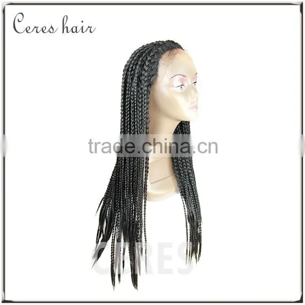 Micro Braids Silk Lace Front Wig Afro-African Box Braided Wig Black/wine Red/mixed Color Three Colors for Your Choice photo-4