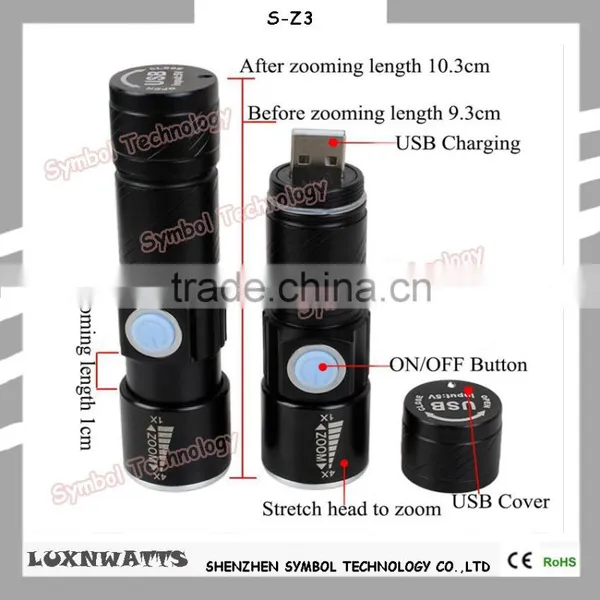 New Products 3 Modes LED Rechargeable Mini Torch Light photo-5