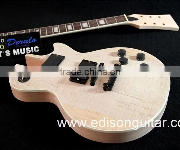 China Guitar Factory Mahogany Body Flamed Maple Top DIY Electric Guitar Kits MX-021 photo-3