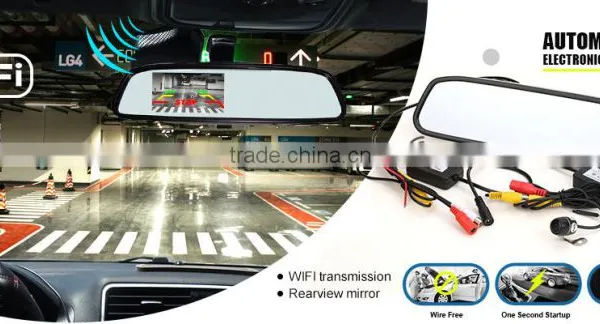Digita 2.4G Wifi Wireless 4.3inch Wire Free One Second Startup Waterproof HD Car Rearview Mirror photo-3