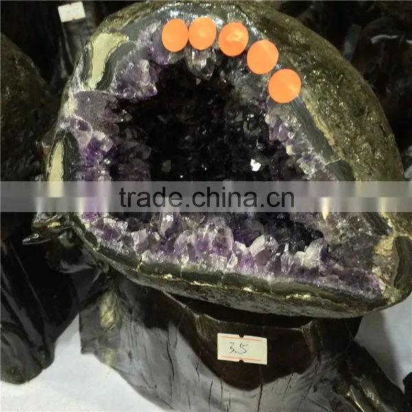 Natural Rock Amethyst Geode Brazilian Crystal Ornaments Wholesale photo-6