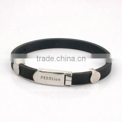 Noproblem P023 Stainless Tourmaline Powerful Charm Fashion Silicone Bracelets