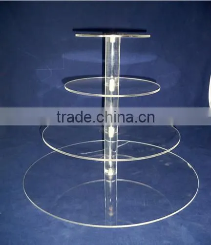 Round Clear 5 Tier Acrylic Wedding Cake Stand for Sale