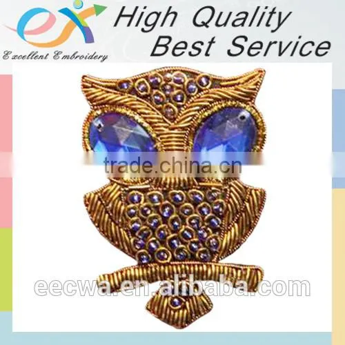 Customize Gold Bullion Wire Hand Embroidered Badge