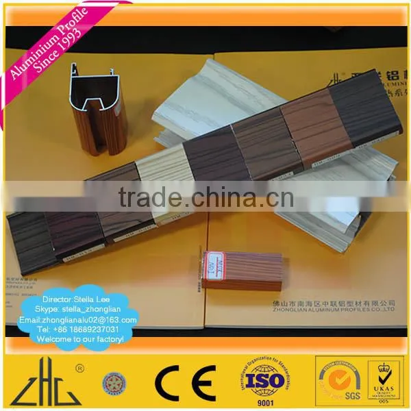 Wow!! Anodized Aluminium Frame OEM/timber Grain Aluminium Profile to Make Door and Window/paper Transfer Wood Grain Alu Profiles