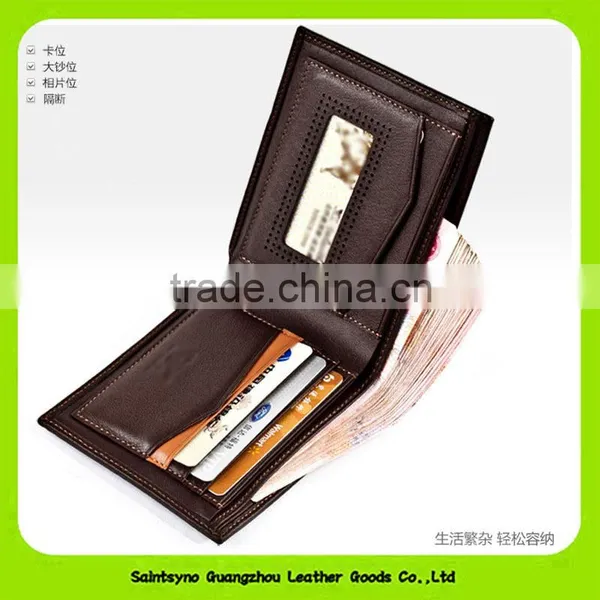 16419 England Style Bi-fold Faux Leather Multipurpose Wallet for Men photo-5