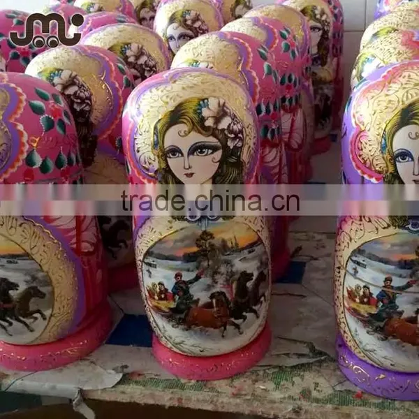 Wholesale Russian Nesting Dolls,hand Draw Varnished Russian Nesting Doll
