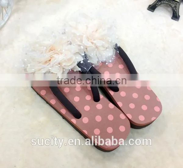 2014 Hot Sale Fashion Ladies Sexy Beach Slipper Flip Flops With Flower photo-5