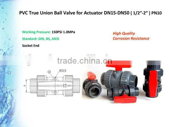 UPVC Double Union Ball Valve for Actuator photo-2