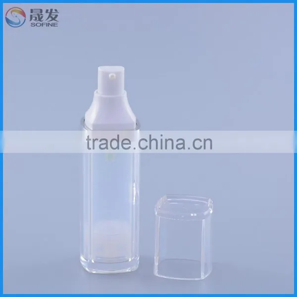 New Type 50ml Plastic Airless Bottle With Pump Dispenser Transparent Cap photo-2