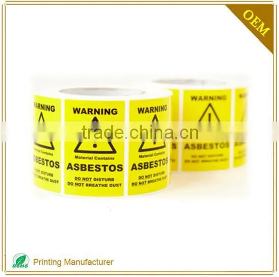 2016 Custom Printed Warning Sticker In Packaging Labels