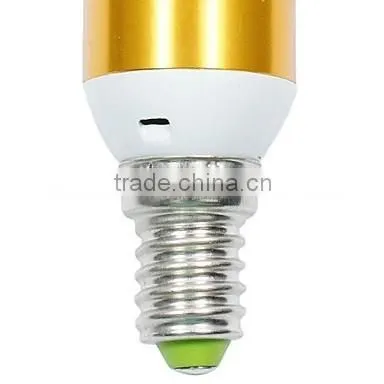 AC85-265V E14 3W 6SMD5730 Cool White Led Candle Tail Light,glod Aluminum House With Glass Cover photo-3