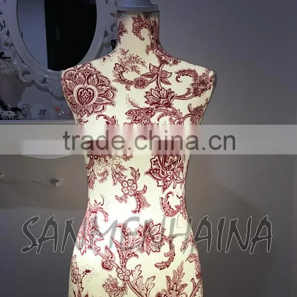 Red Flower Printing Elastic Fabric Female Mannequin photo-3