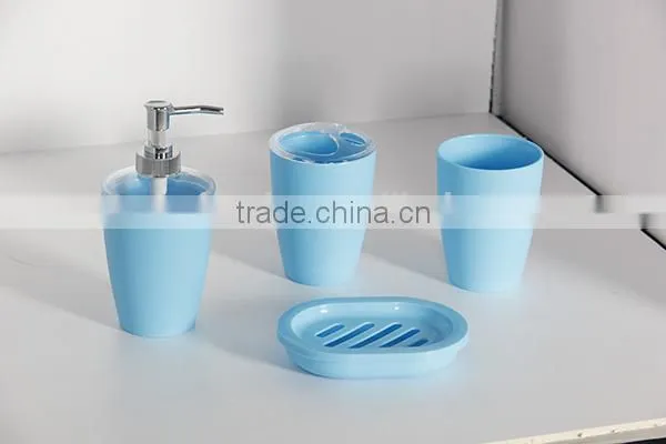 Elegant Plastic 4pcs Bathroom Set With Soap Dispenser photo-2