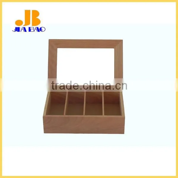 Wooden 4 Separate Green Tea Bag Storage Box photo-3