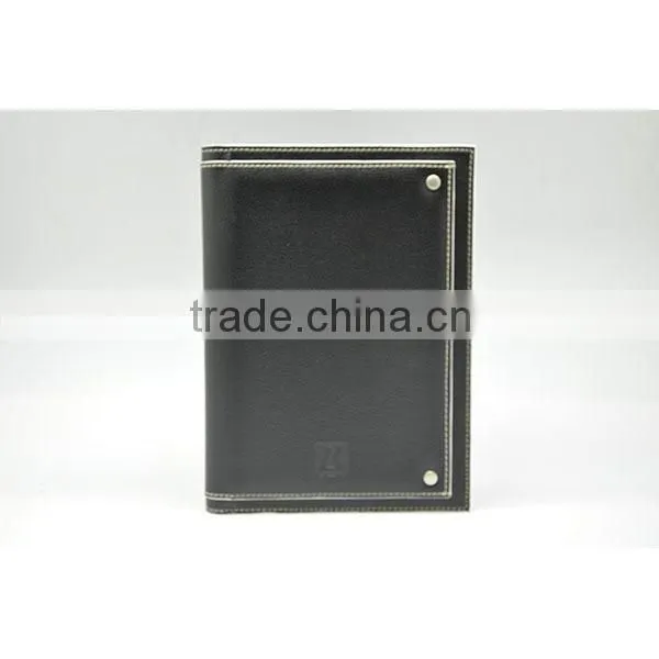 Fashion pu Double Wire Notebook With Large Pocket on Cover photo-2